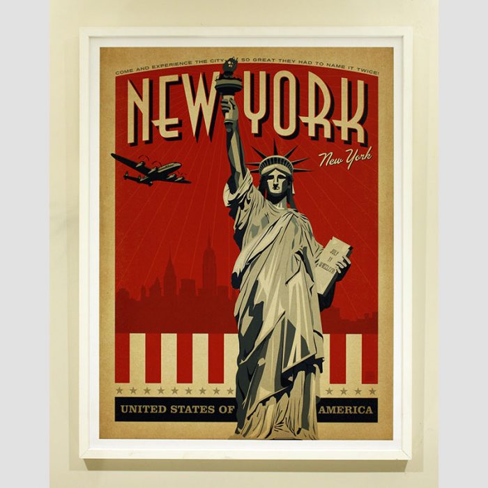New York - Statue Liberty - red